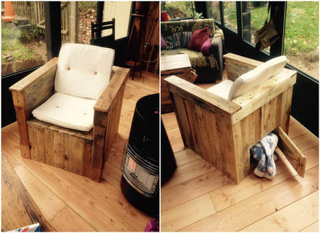 Pallet Armchair with Storage for the Blanket during Winter Evenings | 1001 Pallets ideas ! | Scoop.it