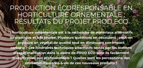 Projet PROD ECO en horticulture ornementale | HORTICULTURE | Scoop.it