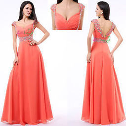 Coral Long Formal Prom Ball Dresses Party Wedding Bridesmaid Evening Gowns US16 | Fashion | Scoop.it