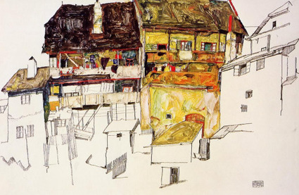 L'homme qui est resté silencieux (german-expressionists: Egon Schiele, Old Houses in...) | Autour du Centenaire 14-18 | Scoop.it