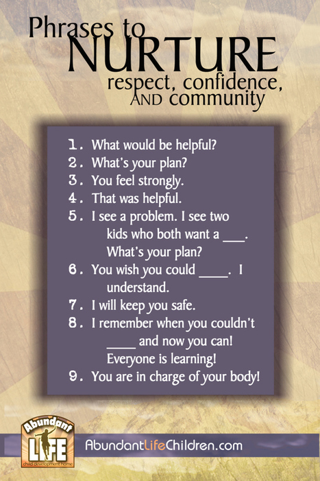 Phrases that Nurture Respect, Confidence, and Community | Momfulness | Scoop.it