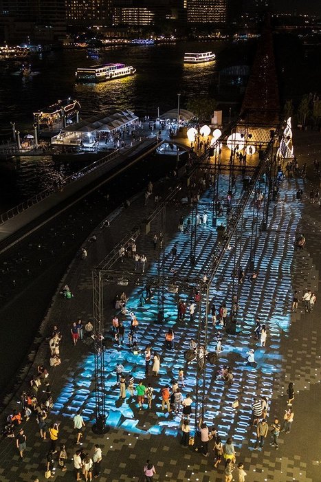 miguel chevalier covers a square in bangkok with a giant interactive carpet of light | Landart, art environnemental | Scoop.it