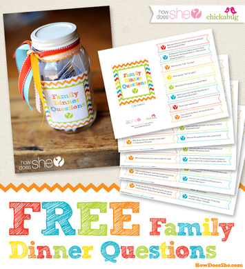 Free Exclusive HowDoesShe Printable - Family Dinner Questions | How Does She | Momfulness | Scoop.it