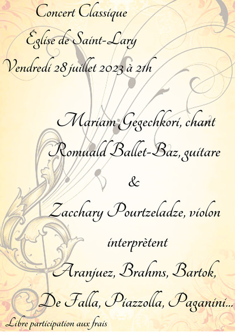 Concert classique à Saint-Lary Soulan le 28 juillet | Vallées d'Aure & Louron - Pyrénées | Scoop.it