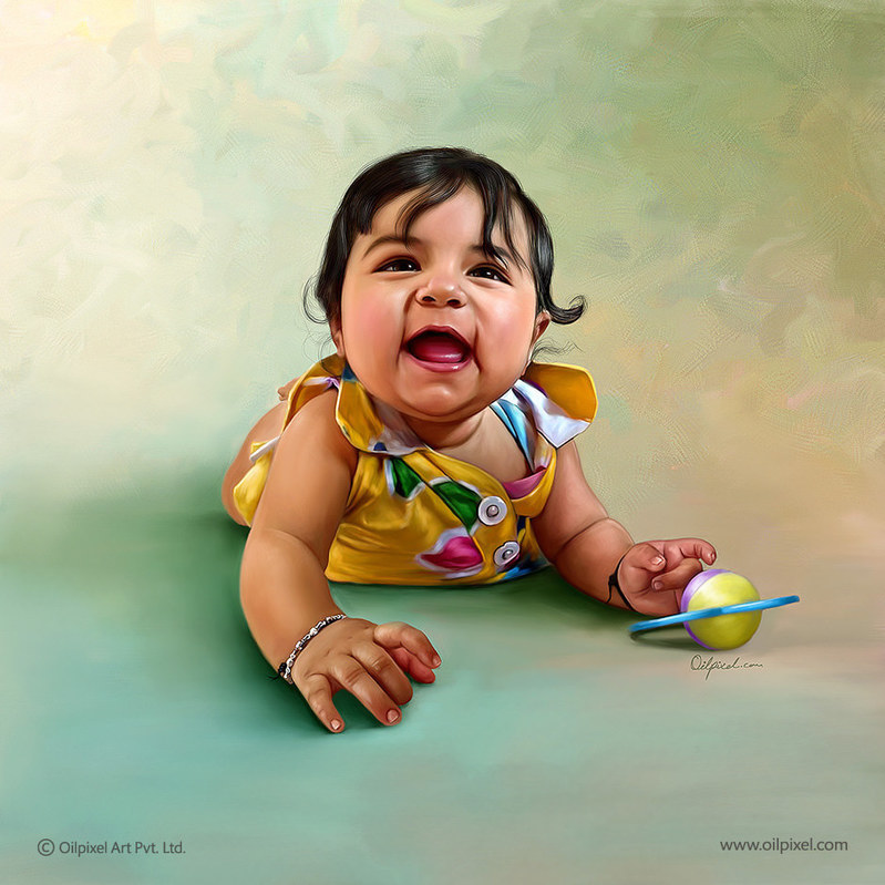 child digital portrait painting oilpixe