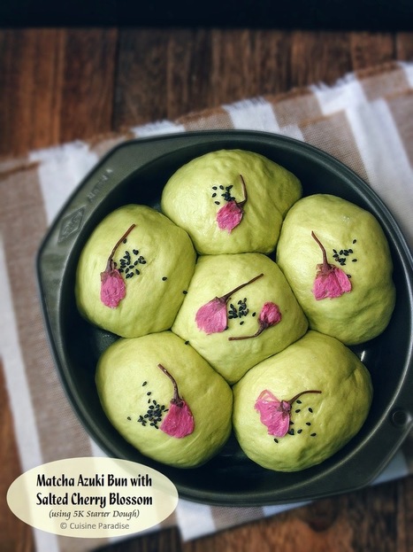 Cuisine Paradise | Singapore Food Blog | Recipes, Reviews And Travel: [KitchenAid Dough Recipe] Matcha Azuki Bun with Salted Cherry Blossom | The Asian Food Gazette. | Scoop.it