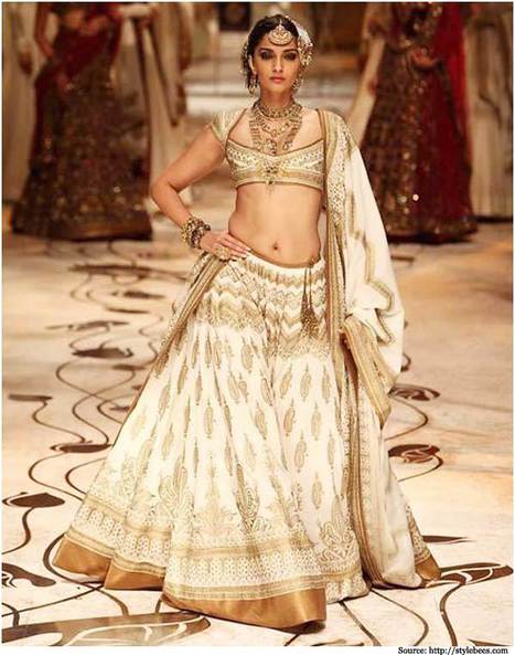 off white ghagra choli