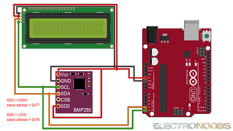Arduino BMP280 SD0 slave adress BMP180 pressure altitude examples tutorial | tecno4 | Scoop.it