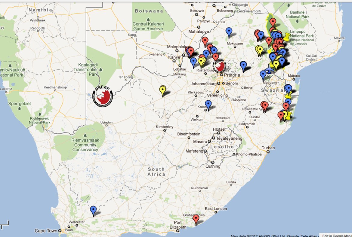 Map of 118 Rhino Poaching Sites | What's Happen...