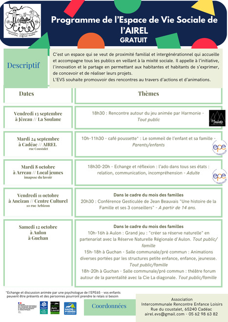 AIREL : programme de l'EVS pour septembre et octobre | Vallées d'Aure & Louron - Pyrénées | Scoop.it