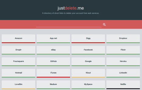 JustDelete.me, enlaces directos para borrar cuentas en servicios y redes sociales.- | Educación, pedagogía, TIC y mas.- | Scoop.it