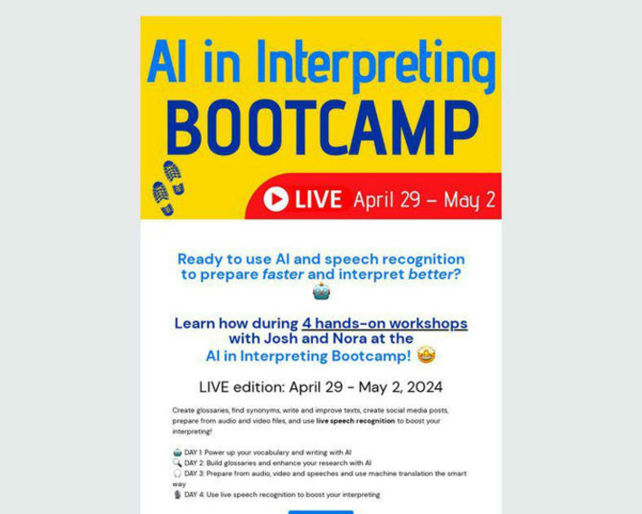 AI in Interpreting Bootcamp » Powered by ThriveCart | Quezil - News on Language & Technology | Scoop.it