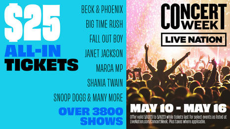 Get $25 All-In Tickets to 3,800 Shows for National Concert Week | Live Music Industry News | Scoop.it