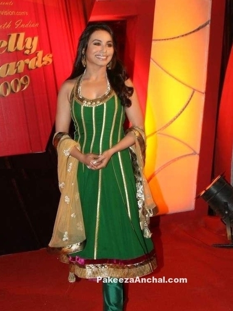 Rani Mukherjee in Green Halter Neck Designer Churidaar by Manish Malhotra | Indian Fashion Updates | Scoop.it