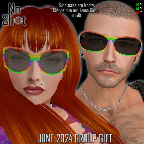 Unisex Rainbow Sunglasses June 2024 Group Gift by NoShot | Teleport Hub - Second Life Freebies | Second Life Freebies | Scoop.it