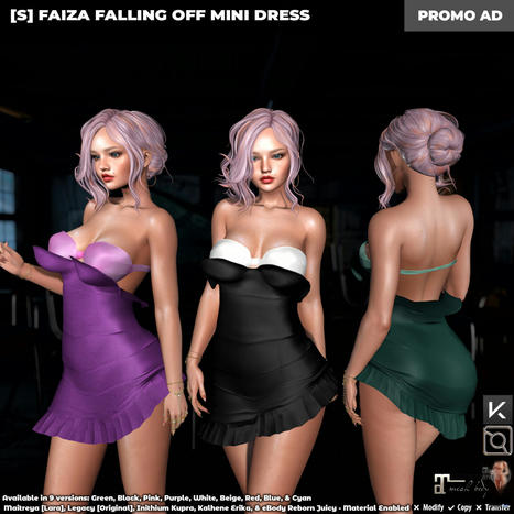 New Release: [S] Faiza Falling Off Mini Dress by [satus Inc] | Teleport Hub - Second Life New Releases / Deals | Second Life Freebies | Scoop.it