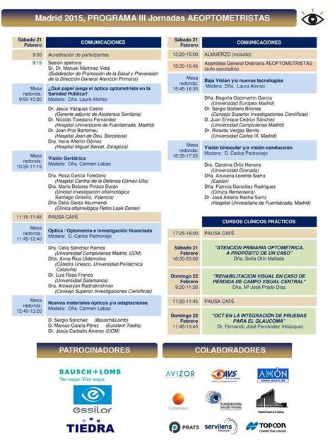 Programa III Jornadas AEOPTOMETRISTAS 2015 | Formación Optometristas 2.0 | Scoop.it
