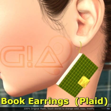 Book Earrings Plaid March 2019 Group Gift by G!A | Teleport Hub - Second Life Freebies | Second Life Freebies | Scoop.it