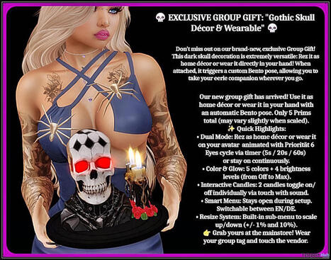 Gothic Skull Decor & Wearable October 2026 Group Gift by Sunora | Teleport Hub - Second Life Freebies | Second Life Freebies | Scoop.it
