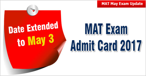 Mat Exam Hall Ticket 2017 Date Extended To May