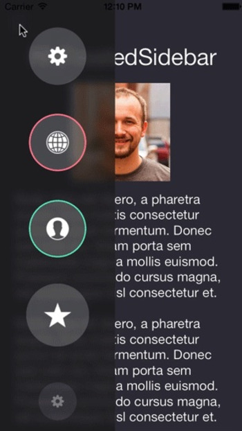 RNFrostedSidebar : A Control Center-esque control with blurred background and toggle animations. | iPhone and iPad development | Scoop.it
