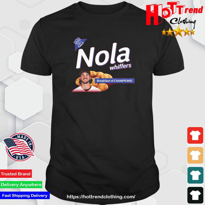 Philly Nola Whiffers Aaron Nola Mlbpa Breakfast Of Champions T-shirt,Sweater,  Hoodie, And Long Sleeved, Ladies, Tank Top