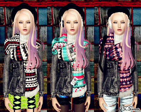 Denim Jacket With Wrap Scarf << JS Sims 3 | Les Sims | Scoop.it