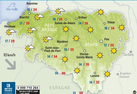 Météo : première vague de chaleur dans les Pyrénées-Atlantiques ce vendredi 30 mai avec des températures au-delà de 30°C - La République des Pyrénées.fr | BABinfo Pays Basque | Scoop.it