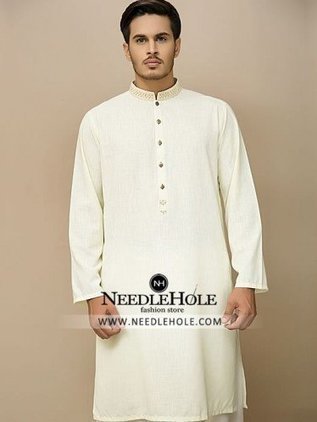 off white color salwar kameez mens