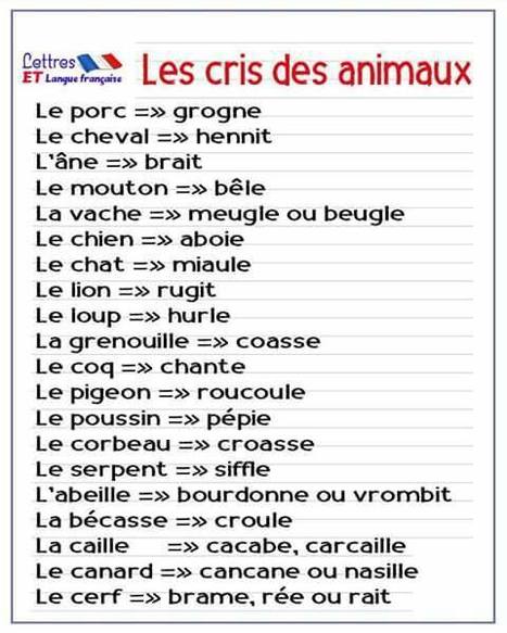 Le cri des animaux | TICE et langues | Scoop.it