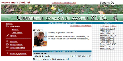 Sanaristikot.net | 1Uutiset - Lukemisen tähden | Scoop.it