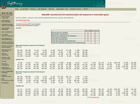 SpliceDB - canonical and non-canonical splice site sequences in mammalian genes | bioinformatics-databases | Scoop.it