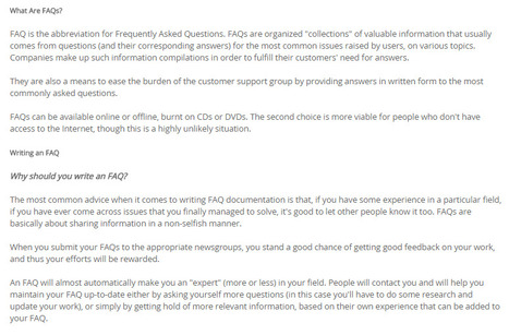 Why and How to Write a FAQ? | Tips on Writing a Good FAQ | eSkills | eLeadership | Latest Social Media News | Scoop.it