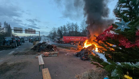 Dermatose nodulaire&nbsp;: les agriculteurs ne veulent pas lever les barrages sur l'A64 jusqu'&agrave; la lev&eacute;e du protocole - ICI | BABinfo Pays Basque | Scoop.it
