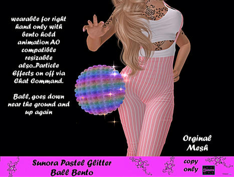 Pastel Glitter Ball Bento July 2022 Group Gift by Sunora | Teleport Hub - Second Life Freebies | Second Life Freebies | Scoop.it