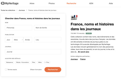 MyHeritage indexe 731 millions de données dans la presse française grâce à l’IA | La Bibliothèque de l'École nationale des chartes-PSL vous accompagne dans la préparation aux concours | Scoop.it